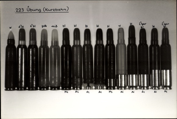 Photo ammunition, cartridges .223 practice short course, different models
