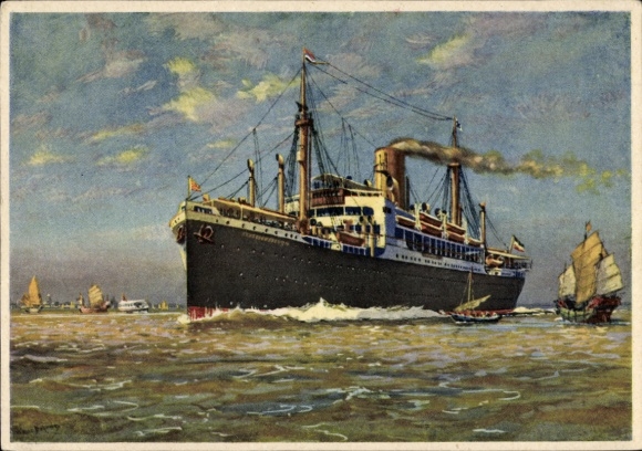 Künstler Ak Dampfer Saarbrücken, Norddeutscher Lloyd Bremen, Doppelschraubendampfer