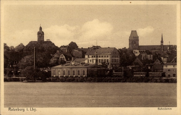 Ak Ratzeburg im Herzogtum Lauenburg, Blick auf den Bahndamm