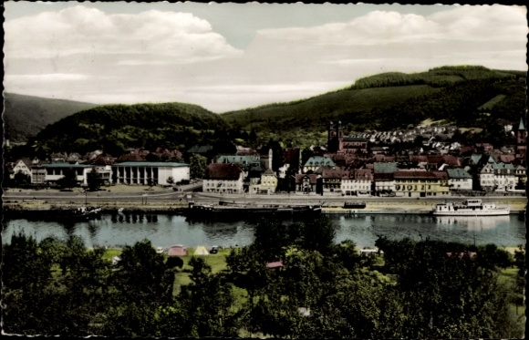 Postcard Eberbach am Neckar Odenwald Baden, general view