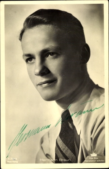Ak Schauspieler Hermann Braun, Portrait, Ross Verlag A 2734/2