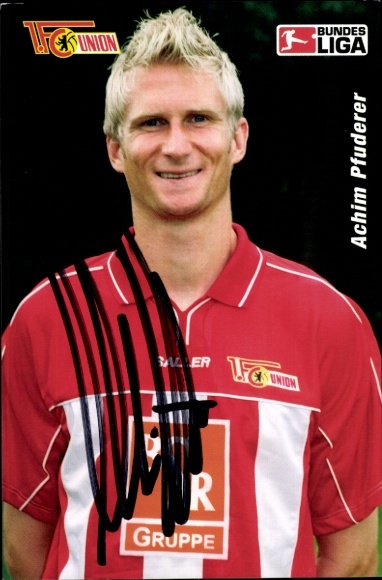 Autogrammkarte Fußballer Achim Pfuderer, 1. FC Union Berlin, Autogramm