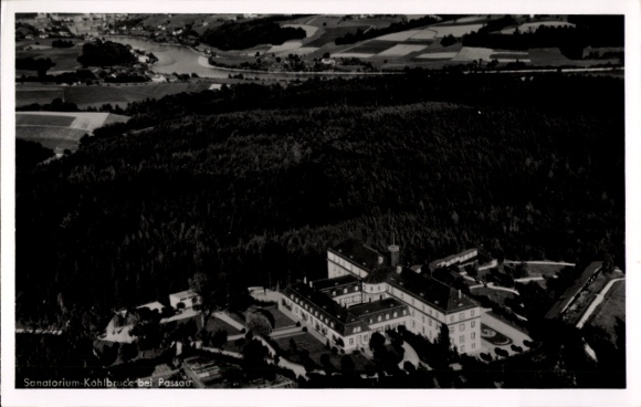 Postcard Kohlbruck Passau in Lower Bavaria, aerial photograph, sanatorium