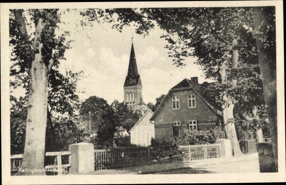 Postcard Bad Fallingbostel in the Heidekreis, street section, church tower