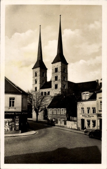 Ak Grimma in Sachsen, Frauenkirche, Geschäft
