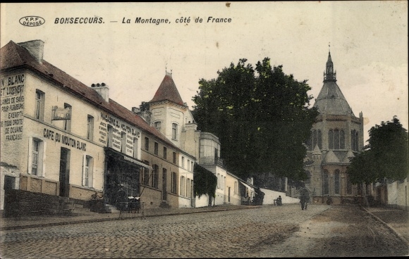 Ak Bonsecours Seine Maritime, La Montagne, cote de France, Café du Mouton Blanc