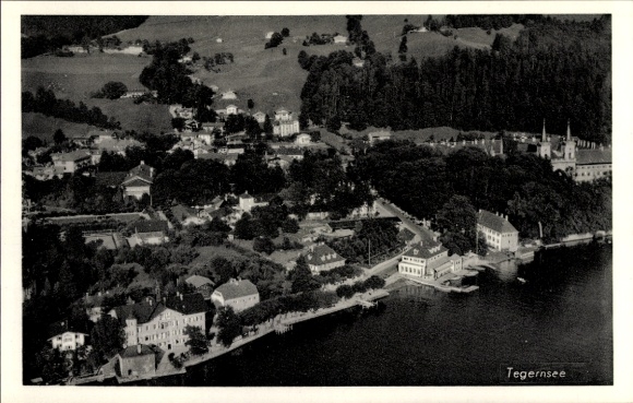 Postcard Tegernsee in Upper Bavaria, aerial photograph