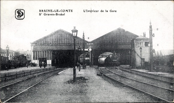 Ak Braine le Comte Wallonië Henegouwen, S' Graven Brakel, interieur de la Gare