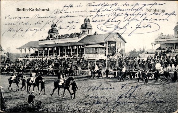 Ak Berlin Lichtenberg Karlshorst, Rennbahn