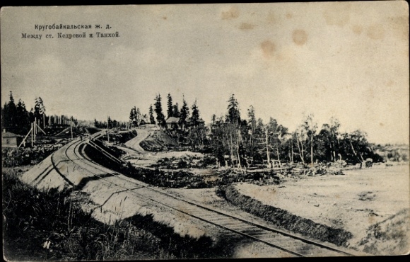 Ak Russland, Eisenbahnstrecke zwischen Kedrowaya und Taiha, Taiga