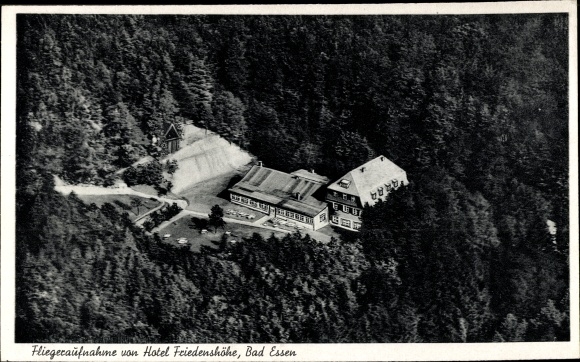 PC Bad Essen in Lower Saxony, aerial photograph of Hotel Friedenshöhe, forest