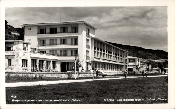 CPA Warna, Bułgaria, Les sables d'or, Hôtel Obsor