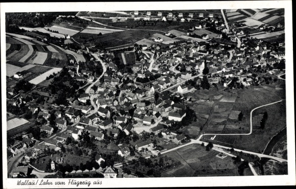 PC Wallau Biedenkopf an der Lahn, total view of the village, aerial photograph