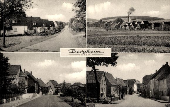 Ak Bergheim Steinheim im Weserbergland, Gasthof Mönikes, Ortsansichten
