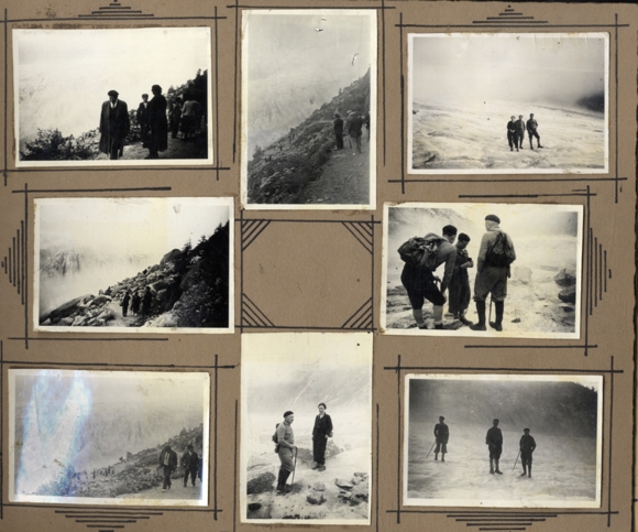 Photo album alpinism, mountaineers, glaciers, snow
