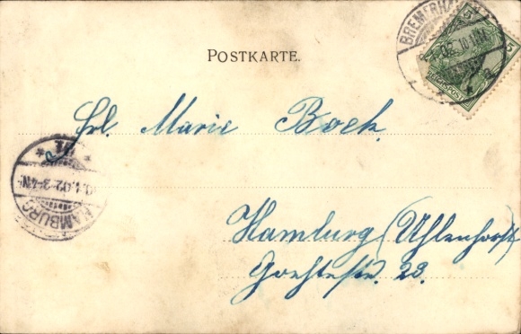 Postcard Butjadingen Wesermarsch, Roter Sand Lighthouse