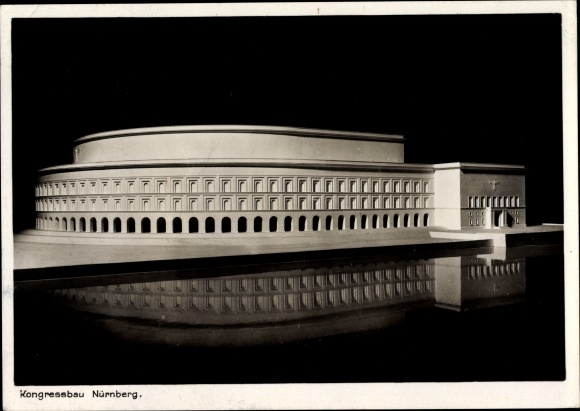 Ansichtkaart Neurenberg in Midden-Franken, congresgebouw, maquette
