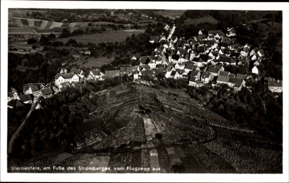 Postcard Sternenfels in Württemberg, aerial view of Stromberg, view of houses, vineyards