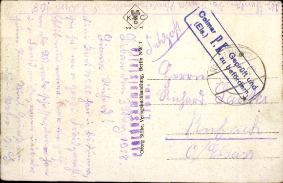Ansichtkaart Liepaja Libau Letland, treinstation, spoorzijde, Duitse soldaten, I WW