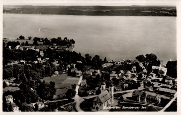 Ak Tutzing aan de Starnberger See, Opper-Beieren, luchtfoto