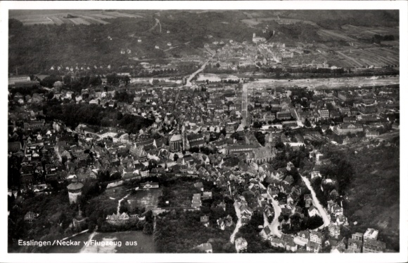 Ak Esslingen am Neckar, Fliegeraufnahme