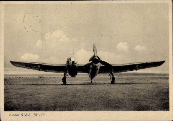 Postcard Deutsche Luftwaffe, close reconnaissance aircraft Blohm &amp; Voss BV 141 B