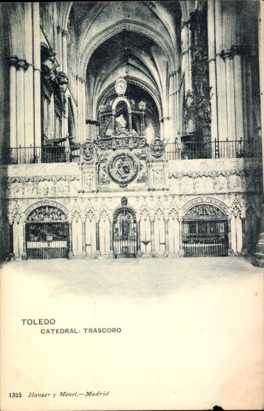 KP Toledo Kastylia La Mancha Hiszpania, Katedra Trascoro, architektura, czerń i biel