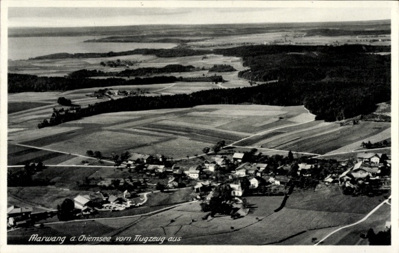 Postcard Marwang Grabenstätt in Upper Bavaria, aerial photograph