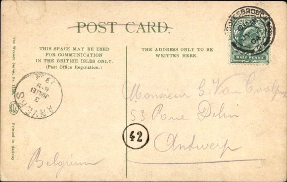 Postcard Middlesbrough Northeast England, train station, monument, bridge