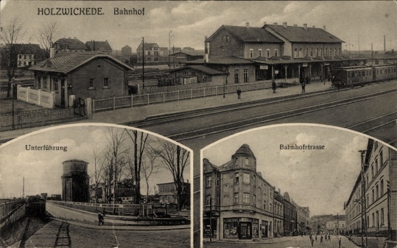 Ak Holzwickede im Ruhrgebiet, Bahnhof, Gleisseite, Unterführung, Bahnhofstraße