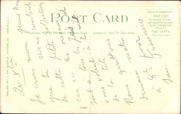 Postcard San Diego California USA, Pelicans high on the ledges, Coronado Islands