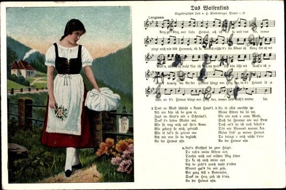 Kunstenaar Ak De wees, Ergzebirgisches Lied, Hilmar Mückenberger