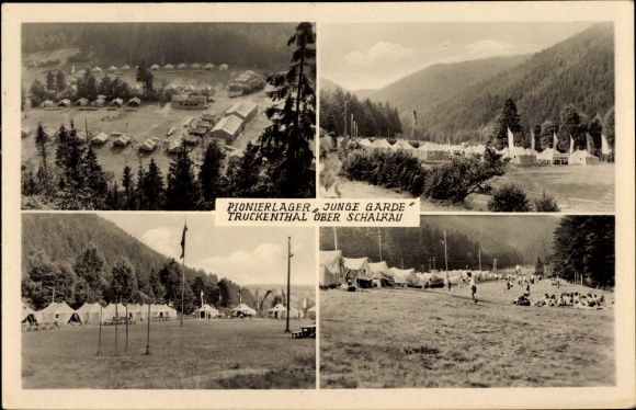 Postcard Truckenthal Schalkau in Thuringia, pioneer camp &quot;Young Guard&quot;