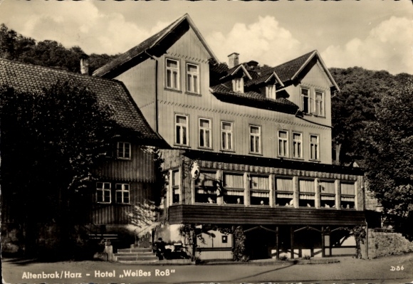 Postcard Altenbrak Thale in the Harz, Hotel "Weißes Roß"