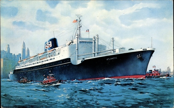 Kunstenaar Ak Hoertz, Frederick J., SS Atlantic, American Banner Lines