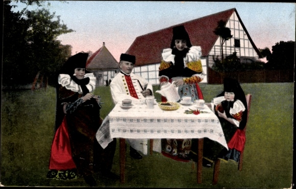 Postcard folk costumes from Bad Nenndorf and surrounding area, Schaumburg Lippe