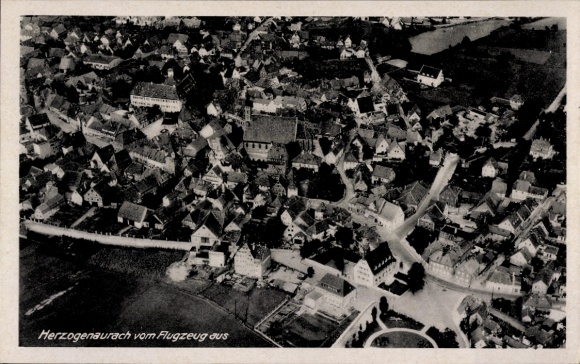 Postcard Herzogenaurach in Middle Franconia, aerial photograph