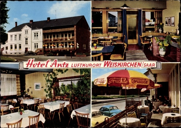 Postcard Weiskirchen im Saarland, Hotel Antz, dining room