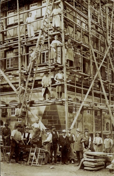 Photo Postcard Zimmermänner, Construction site
