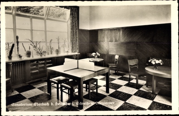 Postcard Rockenau Eberbach am Neckar, sanatorium Eberbach, interior view