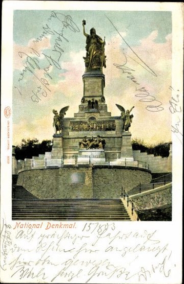 10 old PCs Niederwalddenkmal and Rüdesheim am Rhein in Hesse, various views