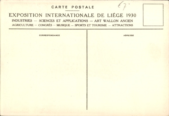 Postcard Liège Liège Wallonia, World Exhibition 1930, Centenary of Belgian Independence