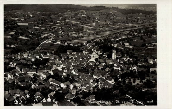 Postcard Malterdingen in Baden, aerial photograph
