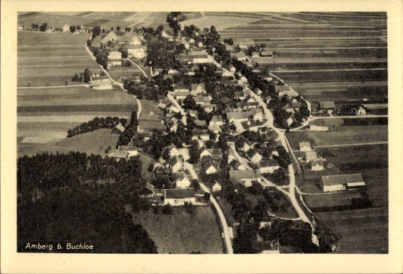 Postcard Amberg in Swabia, near Buchloe, aerial photograph