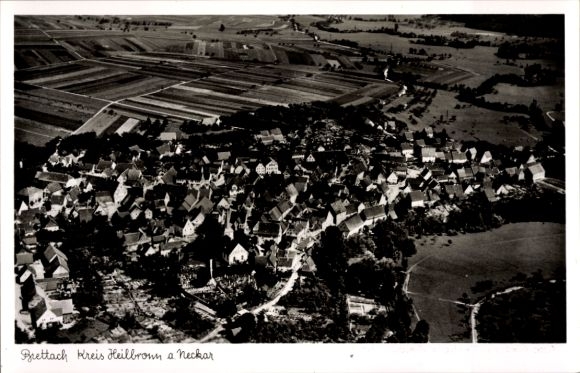 Postcard Brettach Langenbeutingen Langenbrettach in Württemberg, aerial photograph