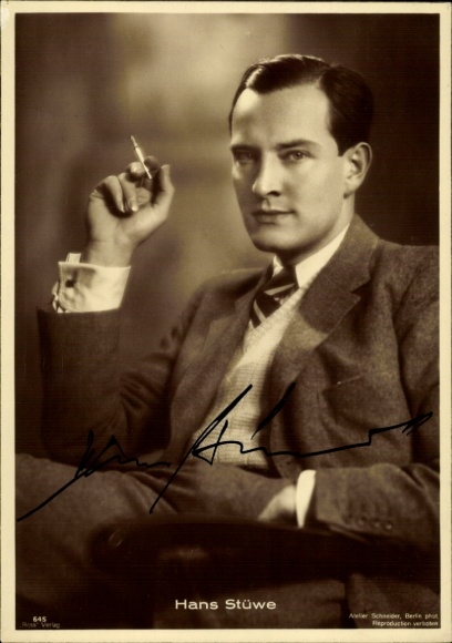 Ak Schauspieler Hans Stüwe, Portrait, Ross 645