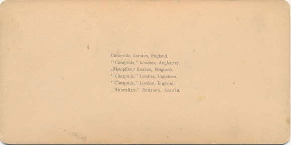 Stereofoto Londen Engeland, Cheapside, Straatbeeld