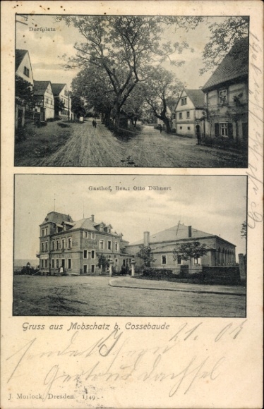 Ak Dresden Mobschatz, Dorfplatz, Gasthof Otto Döhnert