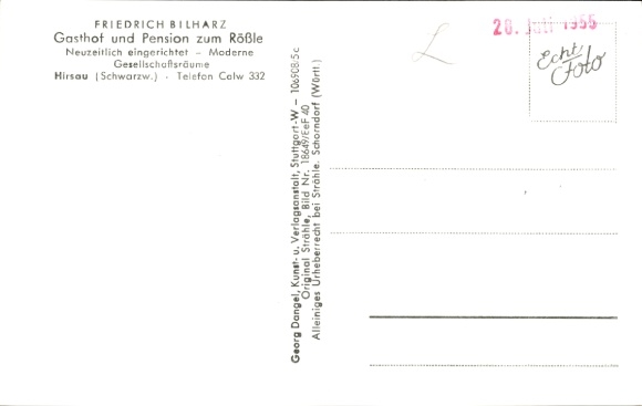 Postcard Hirsau Calw Black Forest, Inn and Pension zum Rößle