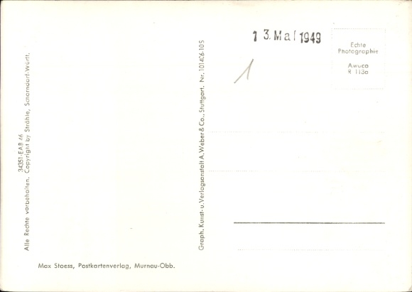 Postcard Murnau am Staffelsee, aerial photograph, lido